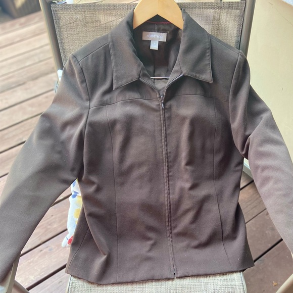 Chocolate Brown Zipup Blazer Jacket - Picture 7 of 9